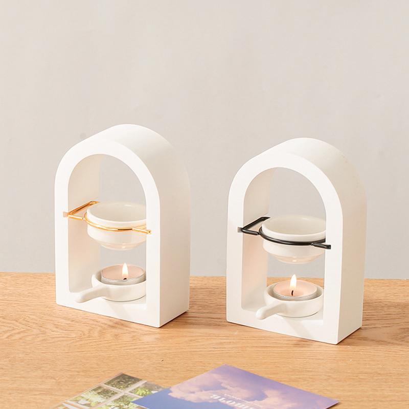 1 Stück Rahmen Dekorativer Bogen Stabil Gips Glatt Brenner Modern Aromatherapie Mehrzweck Kerzenlampe Wärmeeffizient