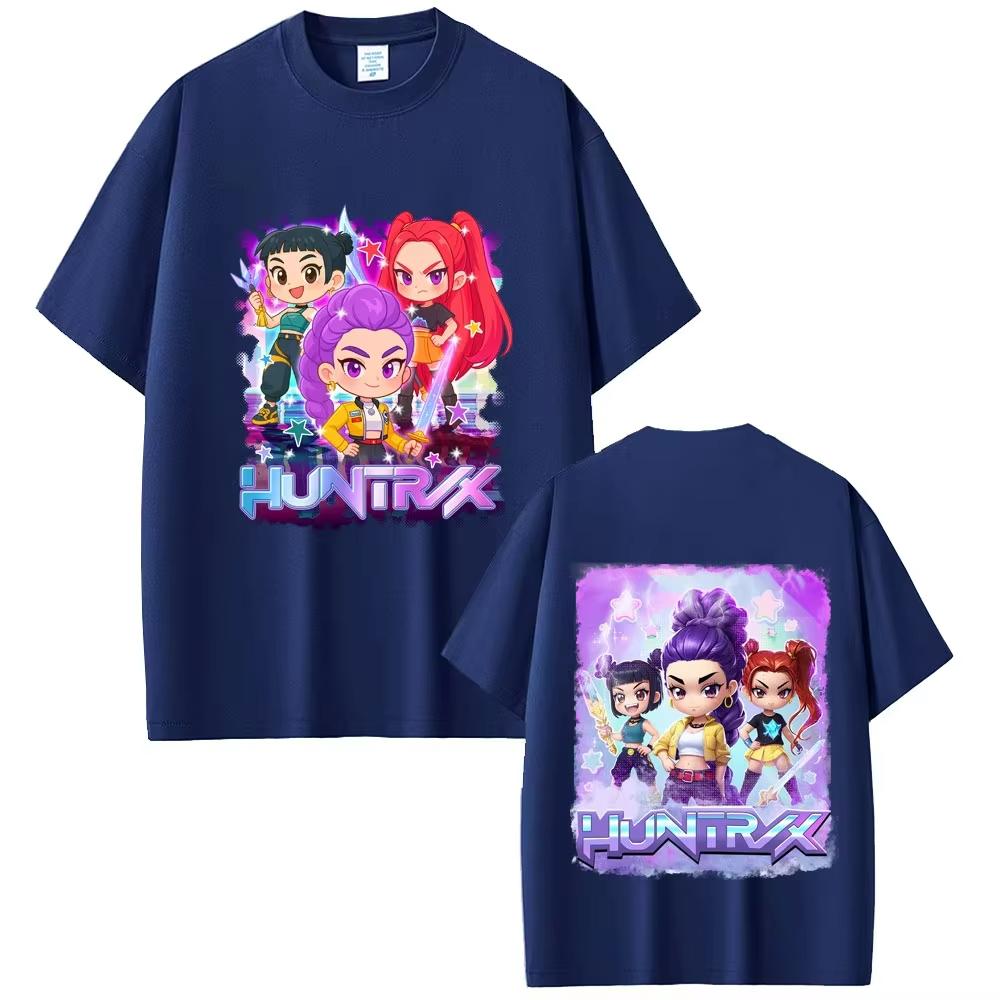 Movie Kpop Demon Hunters Cotton Printed T-shirt Kawaii Cute Graphic T Shirts Summer Men's Women Korean Fashion Trend Tshirt Top