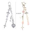 Bowknot Pendant Keychain Multicolor Pentagrams Crucifix Key Chain Fashionable Decoration for Phones Car Keys Bags