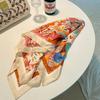 Small square scarf female French ethnic style retro versatile summer sunscreen silk scarf ins seaside beach sunshade shawl headscarf