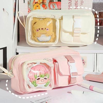Japanischer Ins-Stil Ita Bag Federmäppchen Niedliche Süßigkeiten-Tasche zur Abzeichen-Ausstellung, Tragbare Kawaii Kosmetiktasche Schreibwaren-Organizer