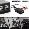 Car Motorcycle USB Hub Charging Station For Phone DC Converter With Battery Clip 4 USB Ports Power Adapter Charger 12V 24V E3V2