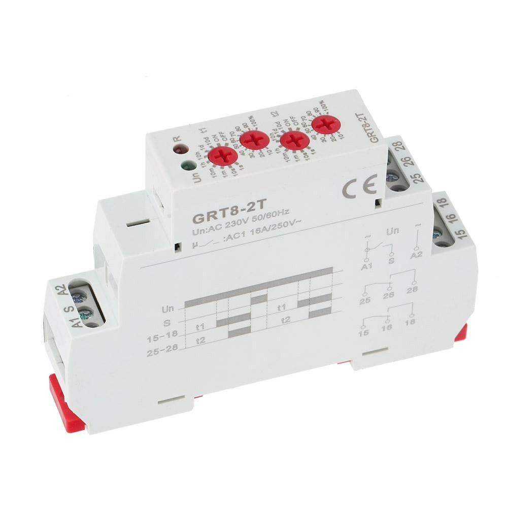 GRT82T Mini Din Rail Type Double Delay On Time Delay Relay(A230)