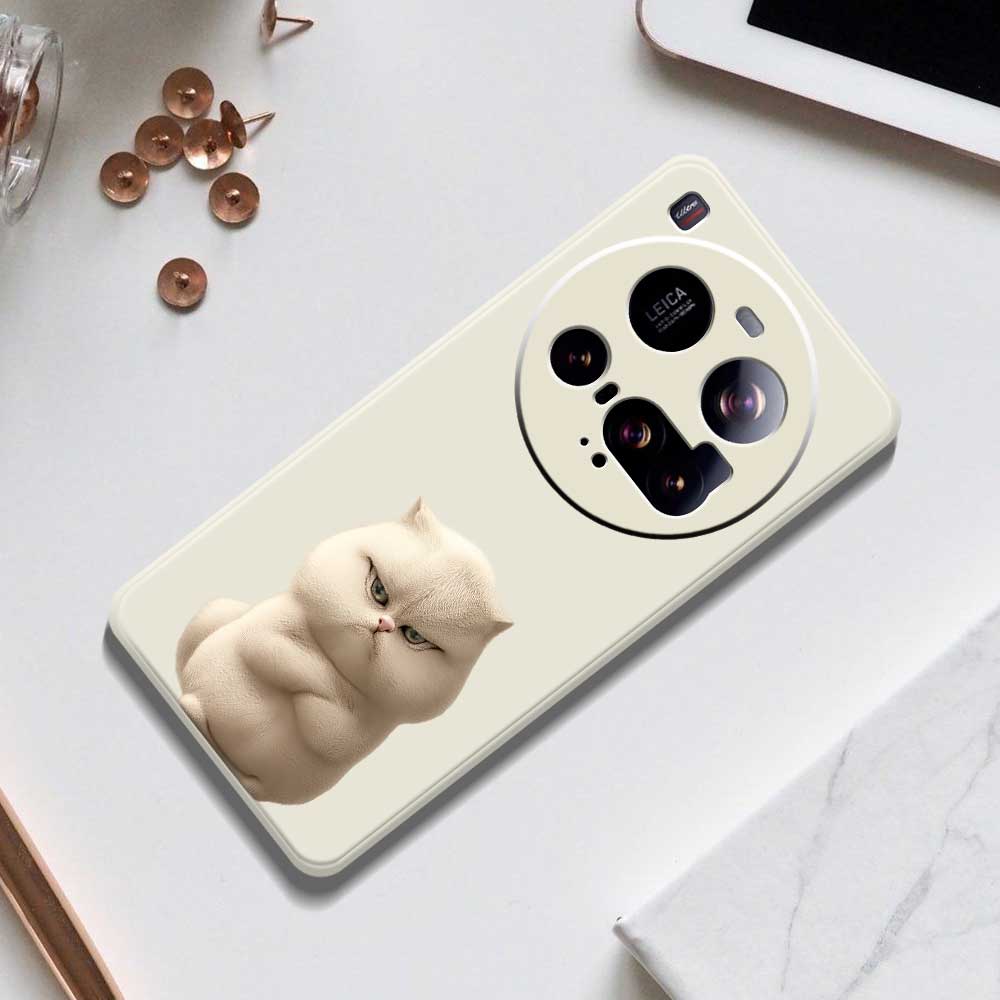 For Xiaomi 15 Ultra Case Angry Cat Pattern Printing Straight Edge TPU Phone Back Cover