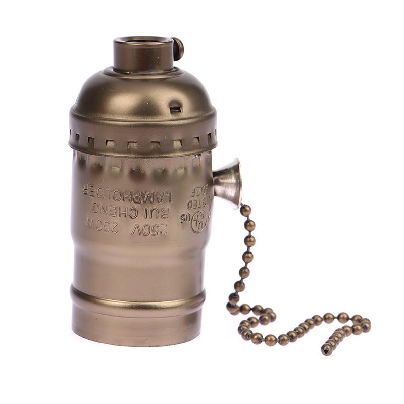 1Pc Vintage E26 E27 Aluminum Lamp Base Screw Light Screw Socket With Switch