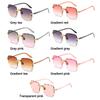 Vintage UV400 Gradient Sun Glasses Frameless Shades Eyewear Square Rimless Sunglasses for Women