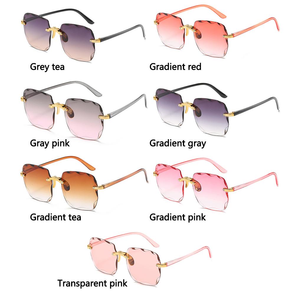 Vintage UV400 Gradient Sun Glasses Frameless Shades Eyewear Square Rimless Sunglasses for Women