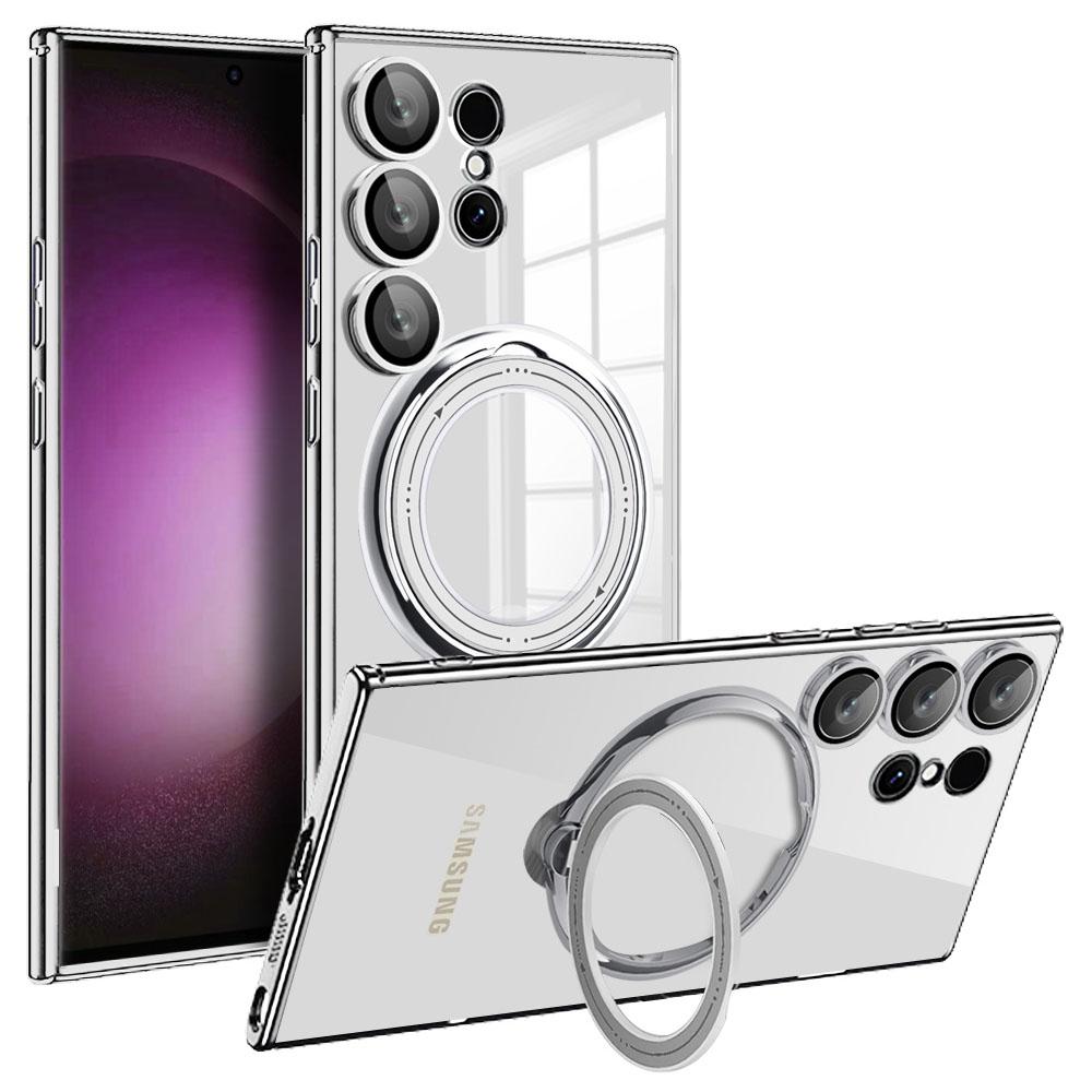 For Samsung Galaxy S24 Ultra Case Kickstand PC+TPU Magnetic Phone Cover