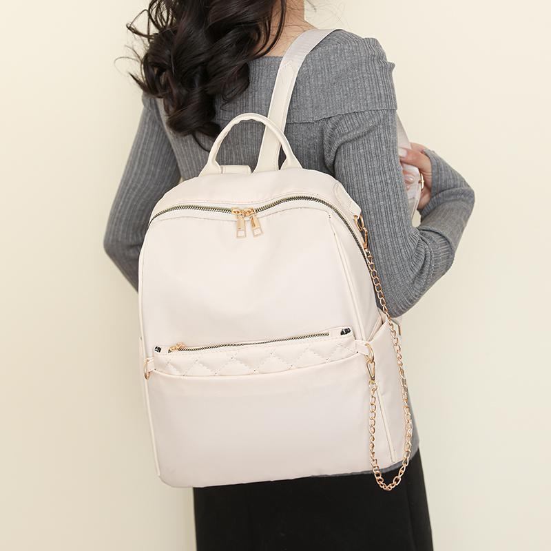 Женский однотонный рюкзак для путешествий с цепочками — фото 7