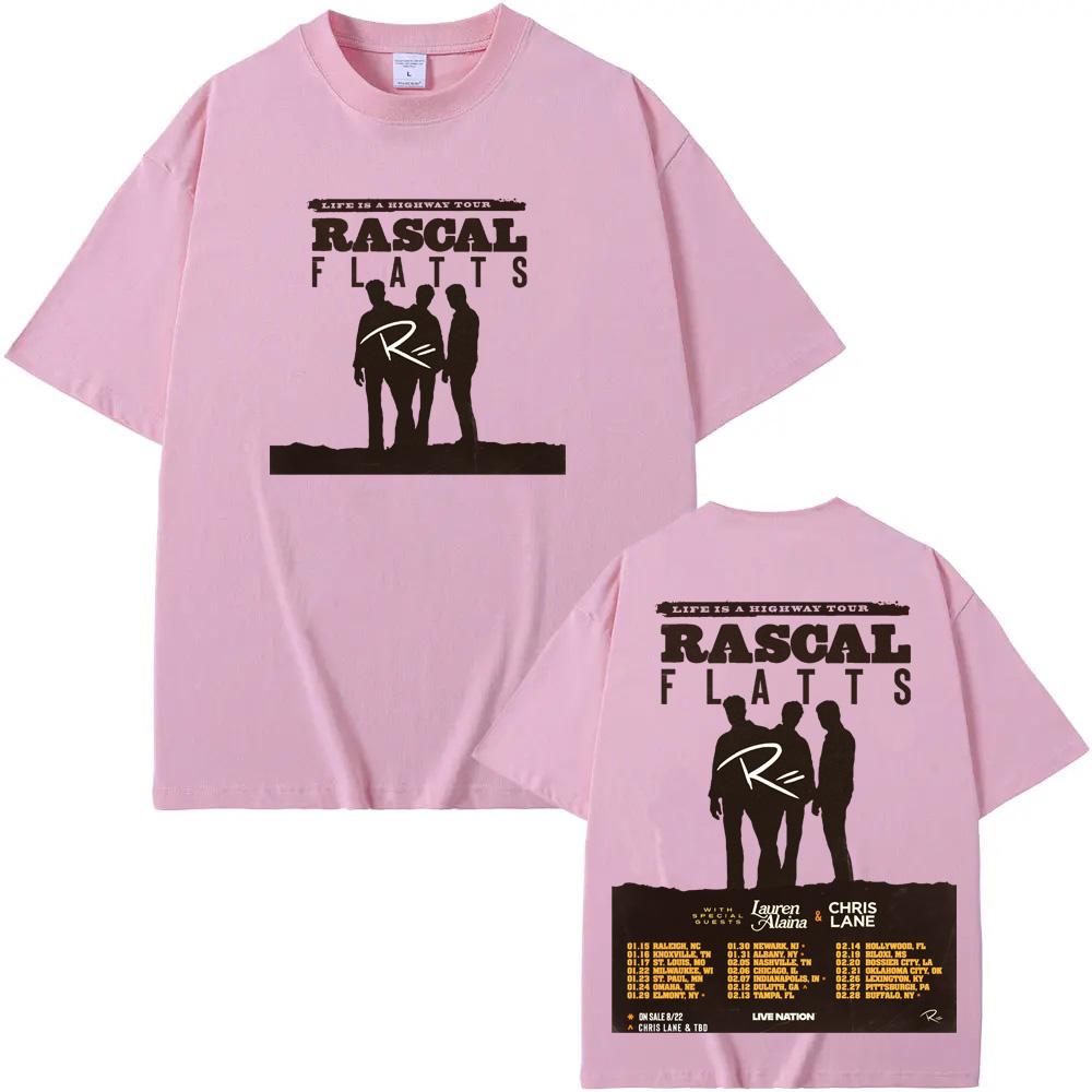 Rascal Flatts Life Is A Highway Tour T-Shirt New 2026 Tour Tee-shirt Sleeve 100%cotton Gothic Tshirt Round Neck Summer Tees