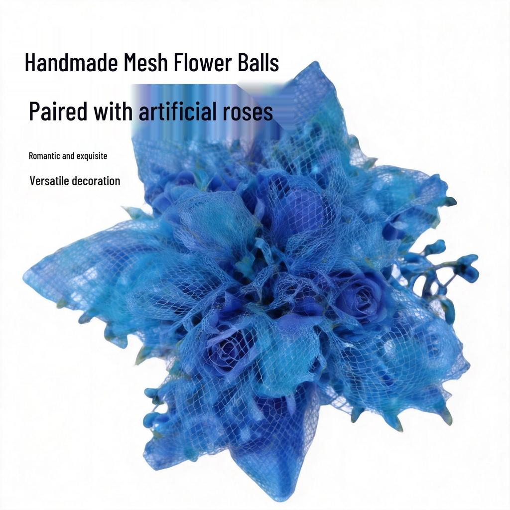 Gold Sparkle Christmas Floral Ornament Set: Three-Layer Simulation Flowers for Tree, Wreaths & Holiday Gifts