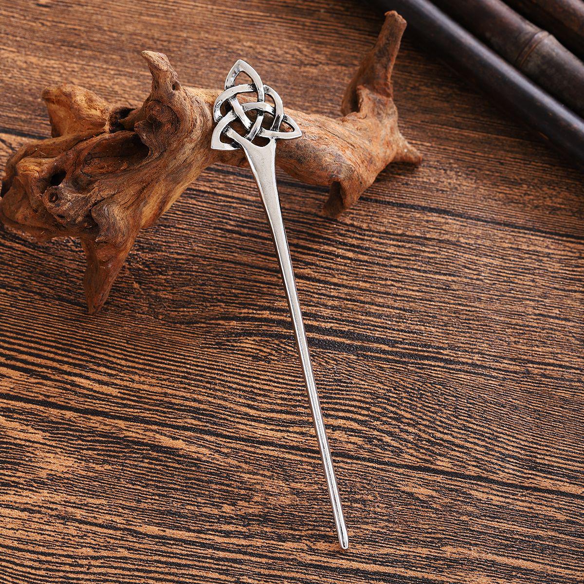 

Заколка для волос с кельтским узлом: Модный женский аксессуар для прически, идеально подходит для вечеринок серебряный