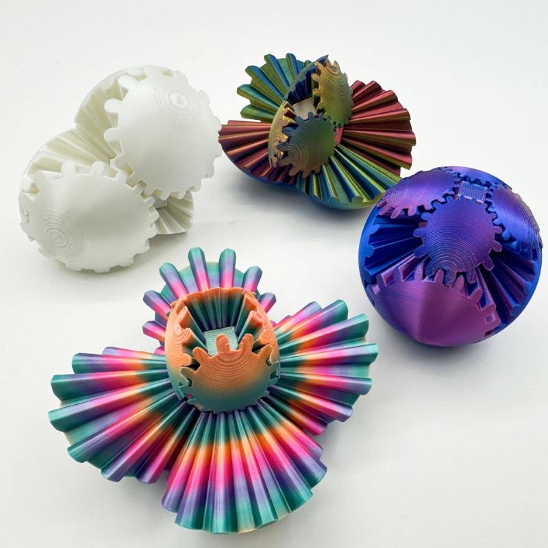 D Printed Colorful Creative Gear Ball Fidget Toy For Kids Rotating Stress Relief