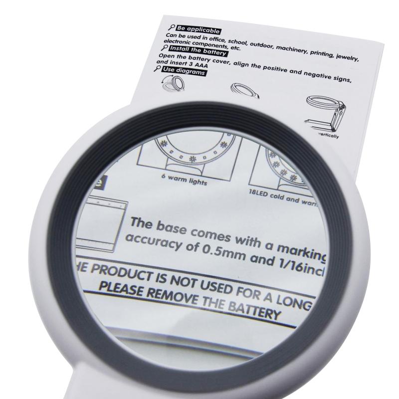 Förstoringsglas med Ljus & Skala Handhållet/Stående 18 LED Upplyst Upplyst Förstoringsglas för Låg för Syn Äldre Re