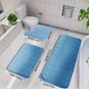 Coral Fleece Absorbent Three-Piece Bathroom Mat Set - Dirt & Wear-Resistant