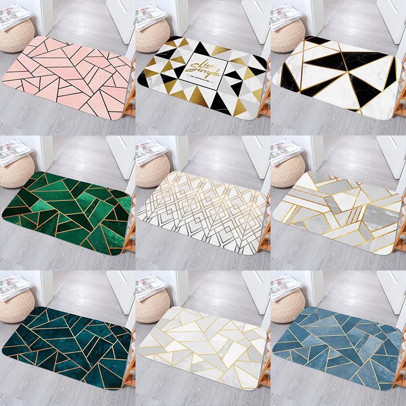

Простой скандинавский геометрический коралловый бархатный ковер, градиентный коврик для кухни, ванной, входной двери, домашний декор, противоскользящий мягкий коврик для спальни