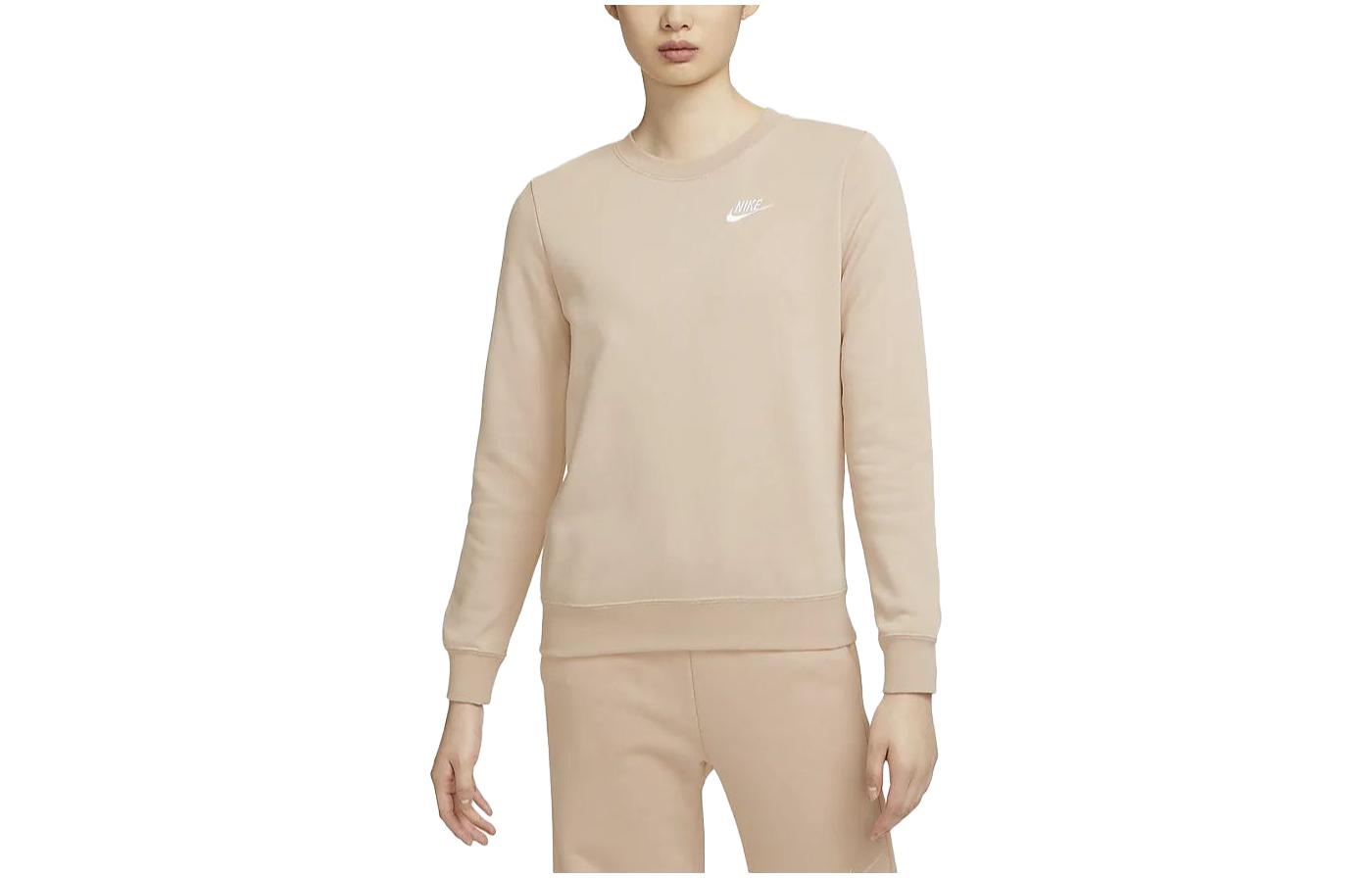 Nike Sweatshirts Women s Dune White Crew Neck Moderate Regular DQ5474-126 S