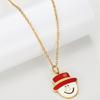 Trendy Snowman Pendant Necklace: Titanium Steel, Light Luxury Design, Cute Christmas Jewelry for Women.