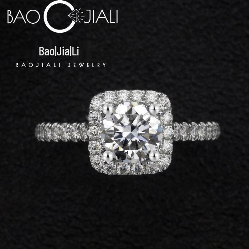 PT950 Platinum-Plated Square Cut Moissanite Proposal Ring with Eight Hearts and Arrows CZ, Open Design for Women