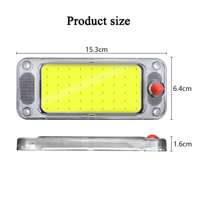LED Reading Light 12-24V COB Interior Ceiling Lamp With On/Off Switch Universal Car Truck High Brightness Cab Roof Panel Lamp