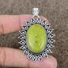 Swiss Green Opal Gemstone 925 Sterling Silver Jewelry Pendant 2.25" KKG-744