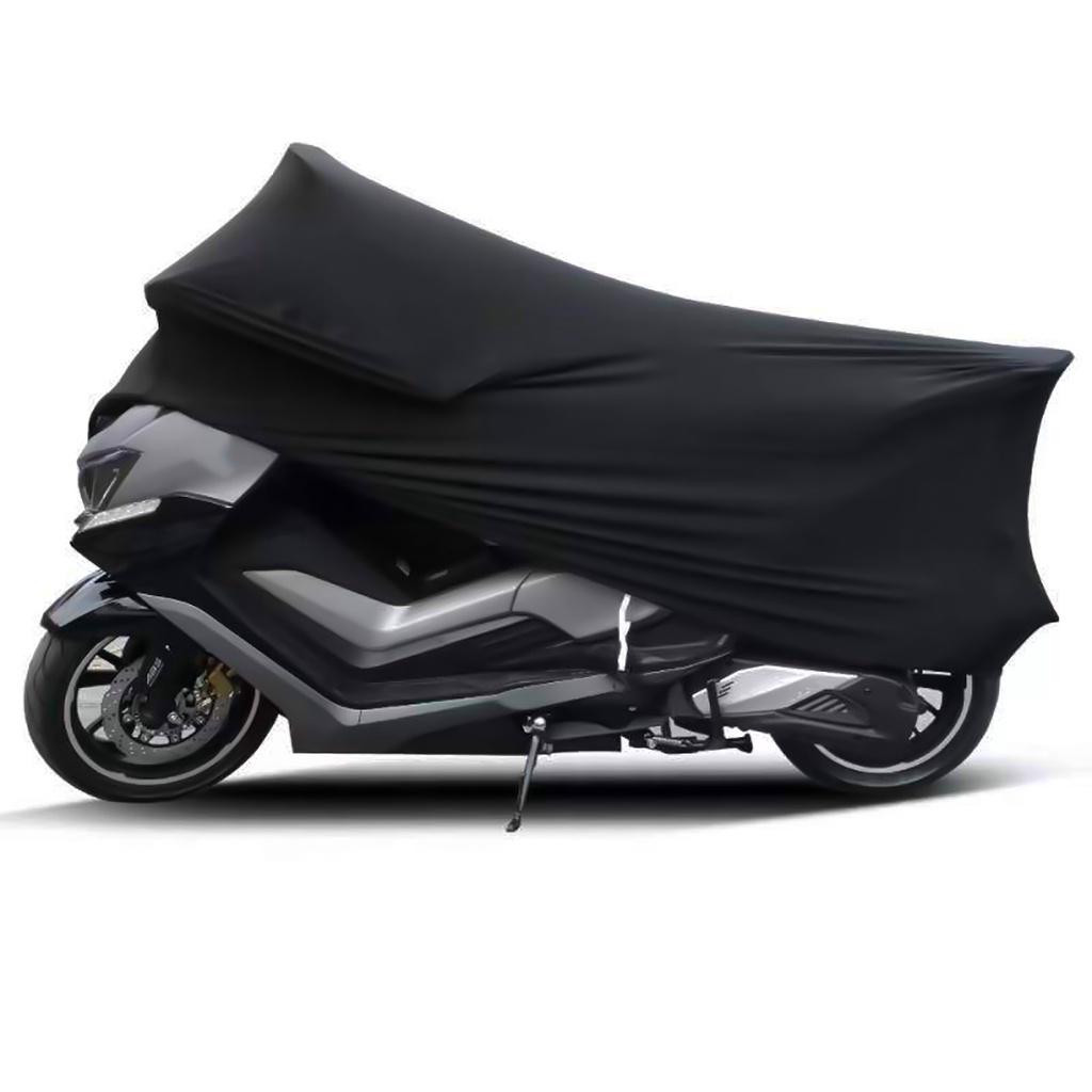 M-3XL Elastic Fabric Motorcycle Scooter Cover Sunshade Anti-UV Motorbike Dust-proof Covers Indoor Outdoor Protection Black