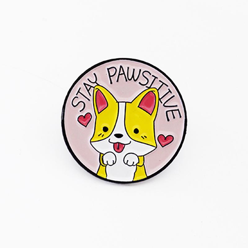 Cartoon Animal Alloy Brooch: Cute Cat, Dog, and Paw Design