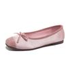 Fashion Soft Sole Single Shoes Women Fashion Round Head Shallow Mouth Butterfly Knot Set Foot Anti-slip Wear-resistant Flat Shoes