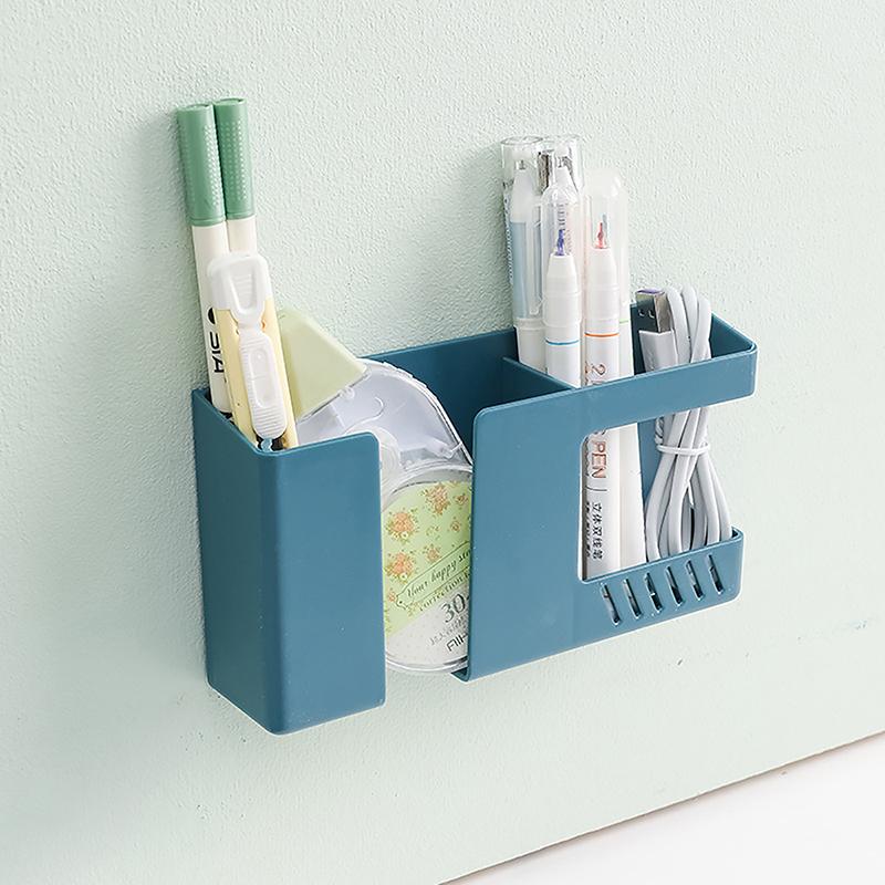 Wall-Mounted Mobile Phone Remote Control Storage Box Multifunctional Punch-Free Storage Rack Wall Hanging Storage Holder