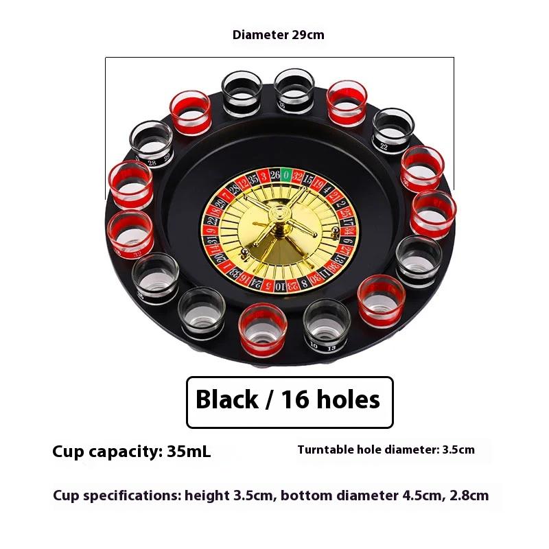 16 Glasses Transparent Glass Wine Cup Game Bar Drinking Game Whiskey Cocktail Bar Party Game Push Turntable Drinking Accessories