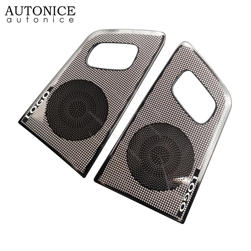 2pc Stainless Postern Door Speaker Audio Ring Cover Trim Fit for Ford Everest Endeavour 2015 2016 2017 2018