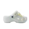 Crocs Classic Platform Clog EVA Pearl Bow Campus Style Hole Shoes Unisex White