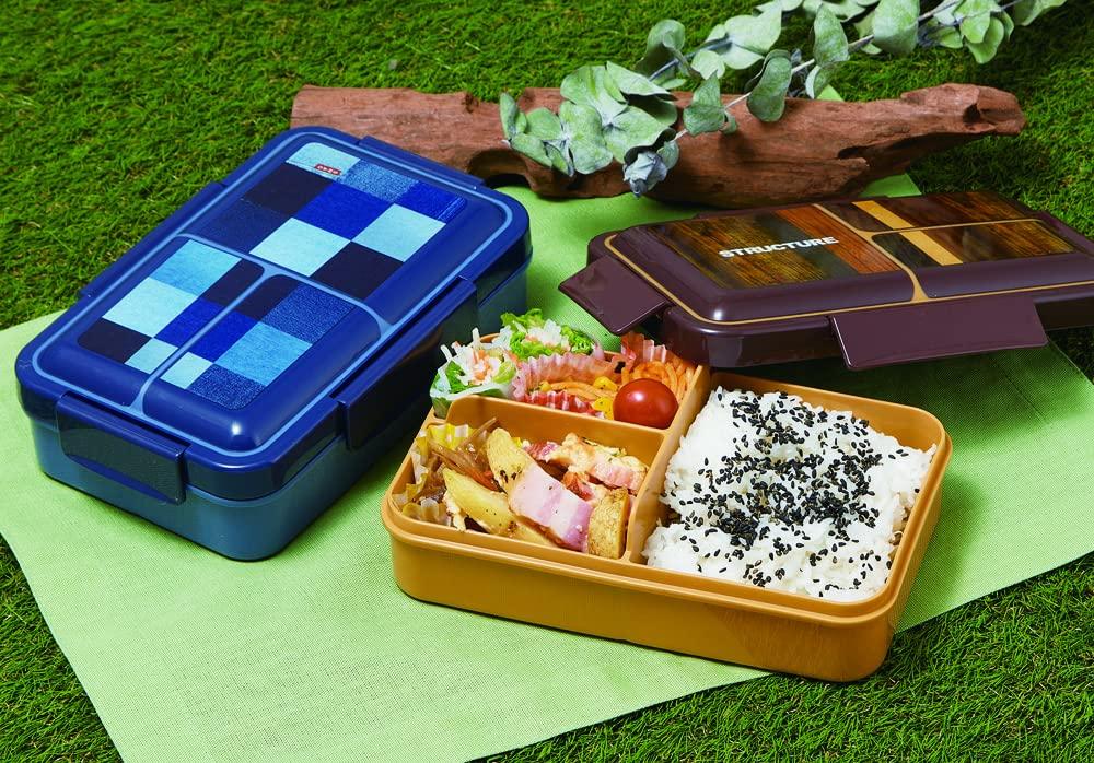Skater Men's Lunch Box, Leak-Proof, Fluffy Packing, Single Layer, Large Capacity 850ml, Integrated Gasket, 4-Point Lock, Denim PALT9AG-A