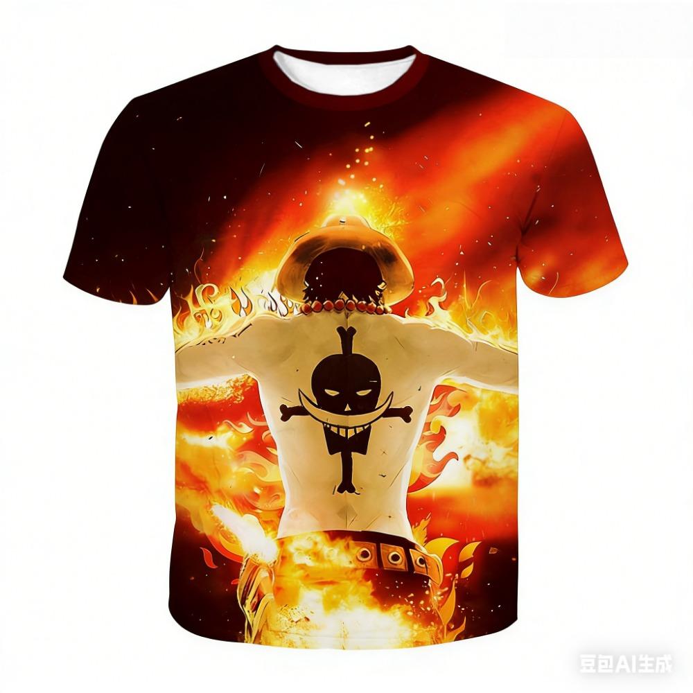Załoga Słomkowego Kapelusza zbiera się! T-shirt z trójwymiarowym nadrukiem na całej powierzchni z wieloma postaciami - Oddychający i spersonalizowany top z gadżetami anime