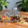Animal Shape Glass Candy Jar Airtight Pet Treat Container for Kitchen Storage Transparent Canister for Cookies Coffee Snack