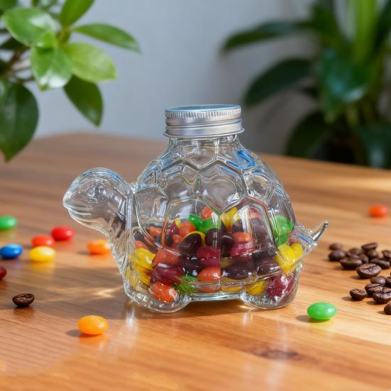 Animal Shape Glass Candy Jar Airtight Pet Treat Container for Kitchen Storage Transparent Canister for Cookies Coffee Snack