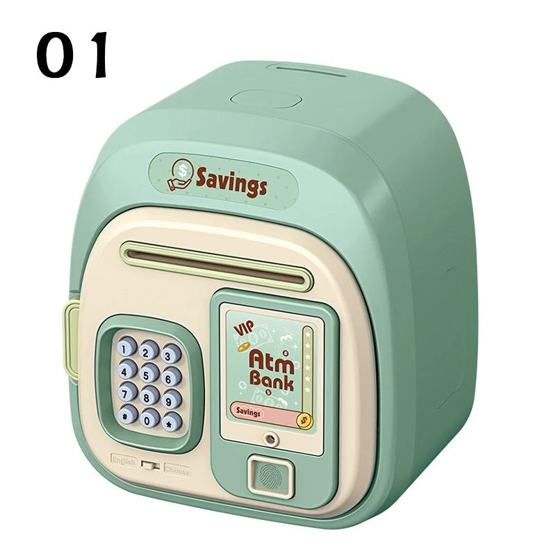1PC Cartoon ATM Cash Saving Box Money Bank Toy For Kids Electronic Large Money Box Savings Password Digital Fingerprint Unlock