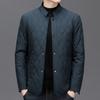 Autumn and Winter Padded Jacket Silk Padded Coat Men's Medium and Long Stand-up Collar Warm Business Casual Padded Coat