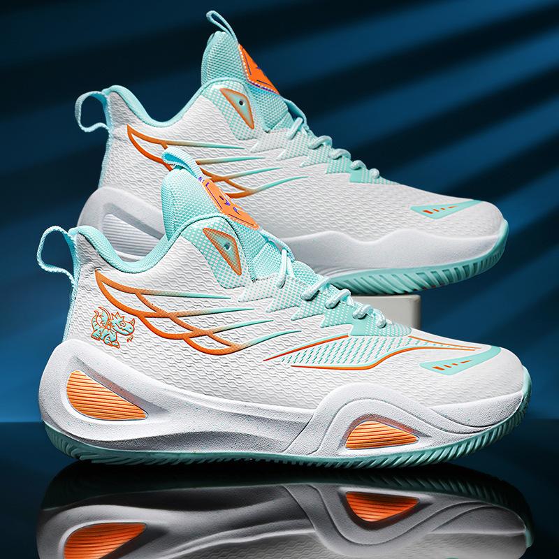 Friction Game Cement Ground Student Mandarin Duck Basketball Shoes Leather Surface Men's Sports Shoes Sound Shoes Autumn Zhongbang Leather Surface