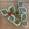 Holiday Leaves and Red Berries Christmas Tree Ornaments - Festive Vine Accessories