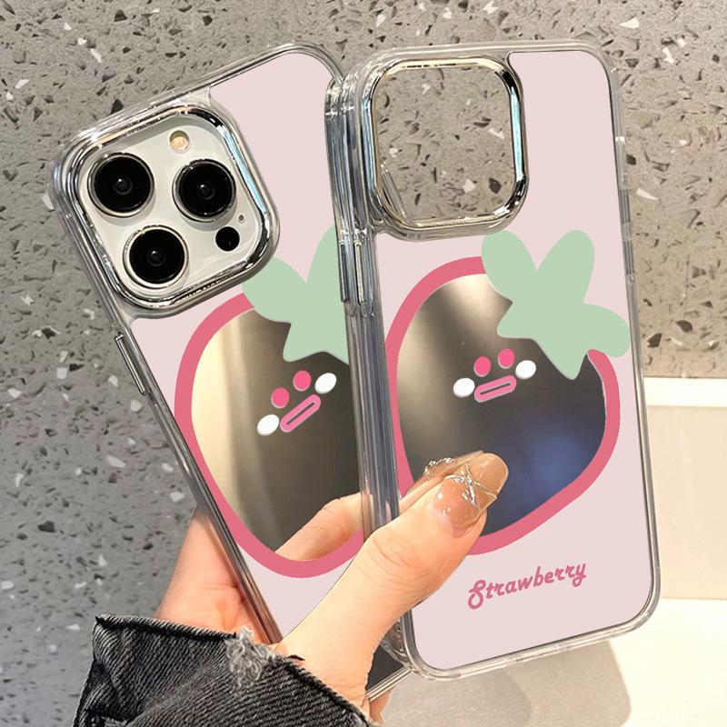 Fruit expression applies to iPhone17promax mirror phone case 16 niche 13/14 Apple 15 large hole generation