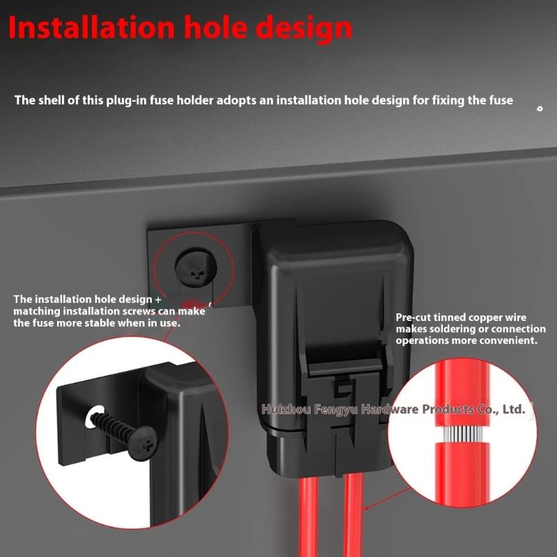 Universals 12AWG Inline Fuse Holder 20A 30 40A Standard Car Fuses and Screws Waterproof Car Fuse Holder Enduring