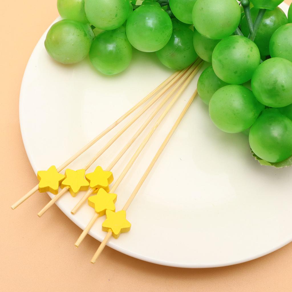 100Pcs Bamboo Picks Disposable Fruit Sticks Cocktail Food Forks Simple Stylish Party Supplies Picks Disposable Food Sticks