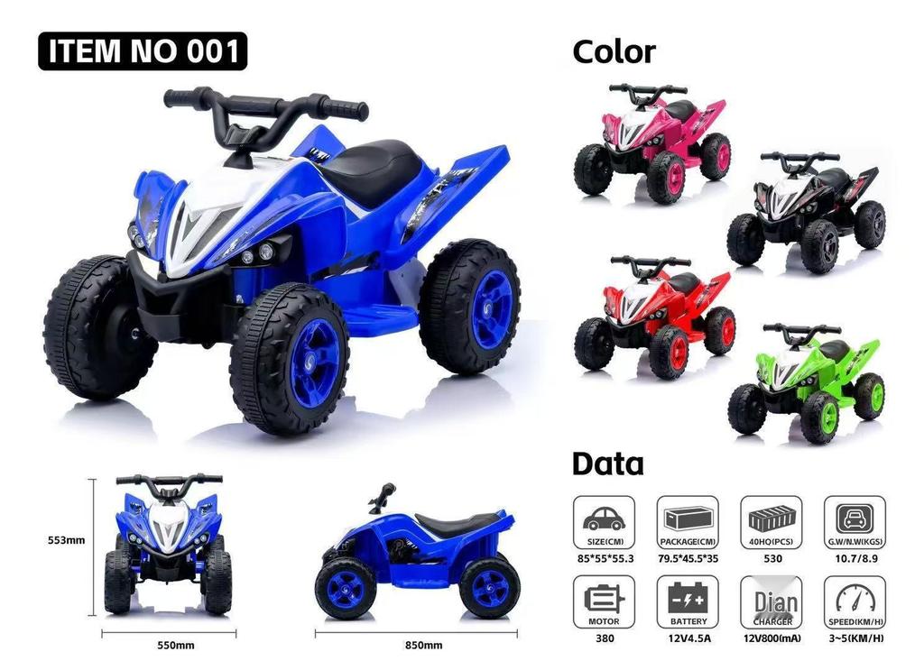 Elektrisches 4-Rad-Strand- & Geländefahrzeug für Kinder (2-8), Fernsteuerungs-Motorrad