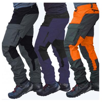 Men's Slim Fit Outdoor Sports Motorcycle Casual Multi-Pocket Color Block Overalls
