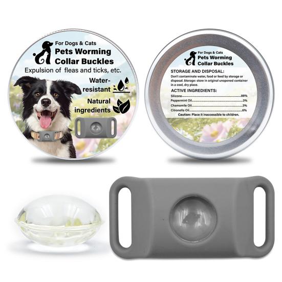 Flea Prevention Tag for Dogs Natural Ingredients Tick Repellent Tag Waterproof Collar Tag with 2 Refills Adjustable for Small Medium And Large Dogs