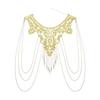 Gold Lace Trim Multi-Layer Fashionable Tassel Necklace For Women Body Chain Jewelry Accessory Elegant Trendy Jewelry