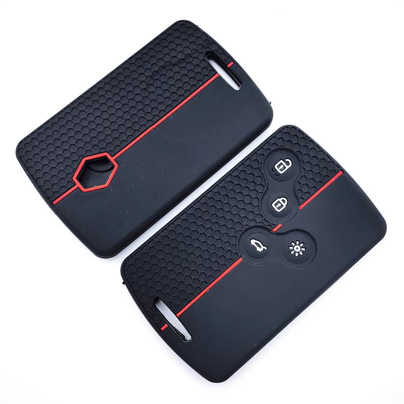 Husa pentru chei de masina din silicon cu 4 butoane pentru Renault Duster Captur Clio Logan Megane 1 2 3 Koleos Scenic Nema Fluence Zoe Accesoriu