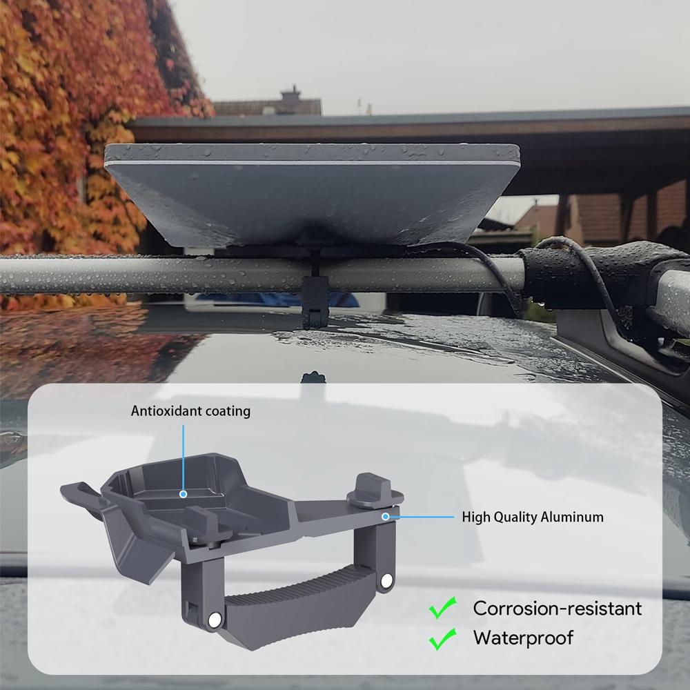 Stogo laikiklio tvirtinimas Starlink Mini kemperiui Vagystei atsparus automobilio stogo tvirtinimo komplektas Aliuminio tvirtinimas Neturi būti montuojamas ant apvalaus profilio strypų