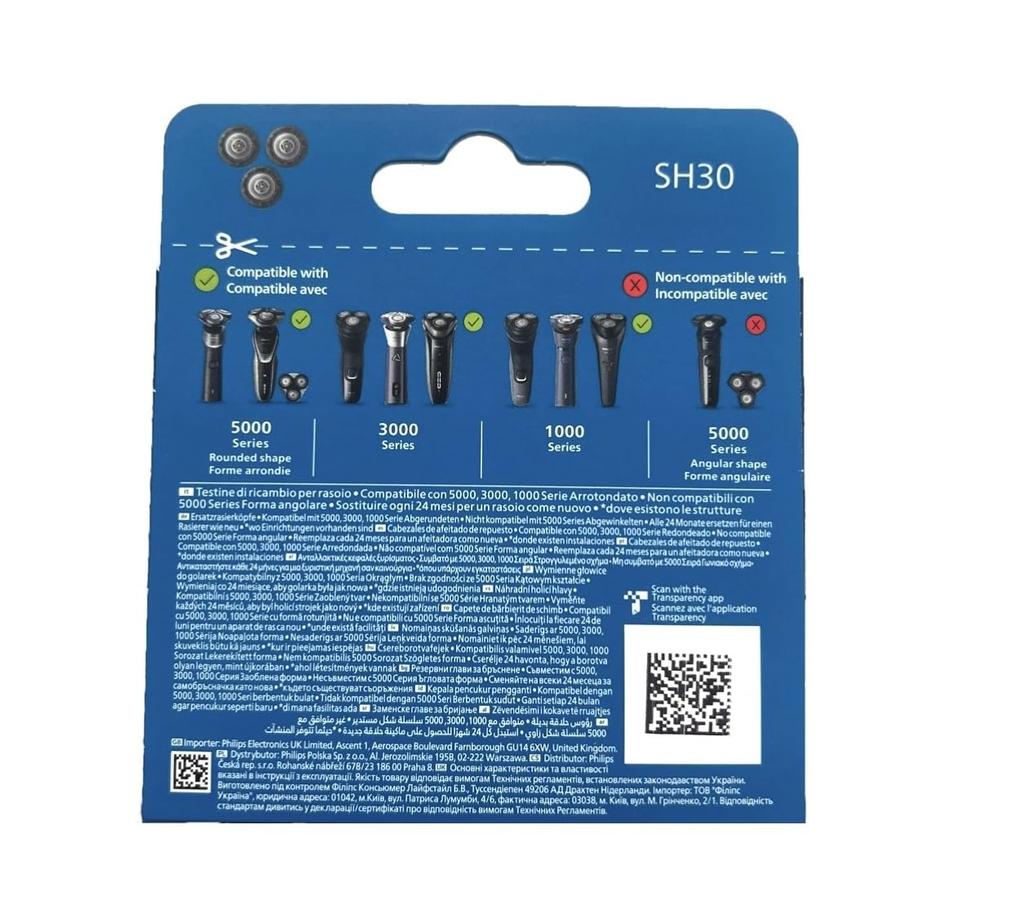 Philips Shaver Series Replacement Blades Version for Men's 3000/1000 SH30/50 (International SH30/61) [Used]
